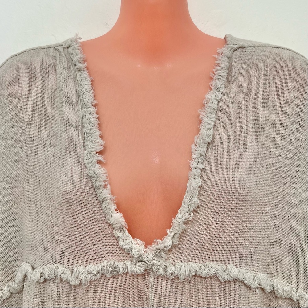 NWT Meo Meli Gauzy Flowy Tunic Top Dress Boho Beachy Neutral - Picture 4 of 14